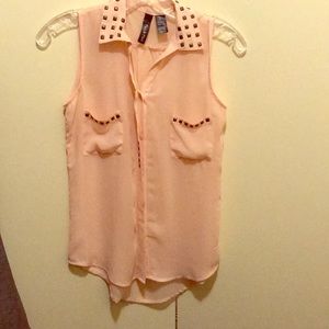 Pink button up blouse